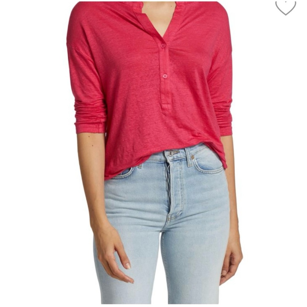 Majestic Filatures Linen Henley NWT - Picture 2 of 5